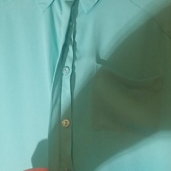 Tiffany Blue Button Down Short Sleeve 